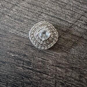 Double halo pendant - sterling silver